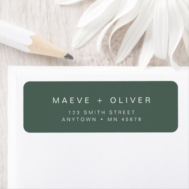 Dark Green Return Address Label Modern Minimalist  (Insitu)