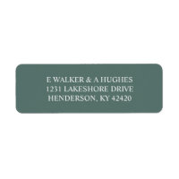 Dark green return address labels