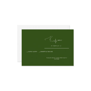 Dark Green RSVP Response Card