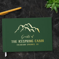 Dark Green Rustic Mountain Tops Cabin