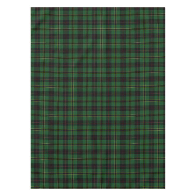 Dark Green Scottish Clan Plaid Tartan Tablecloth (Front)