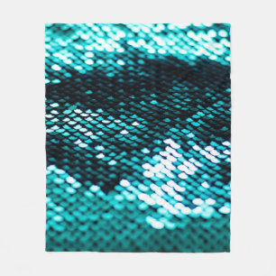 Dark green sequin shiny texture fleece blanket