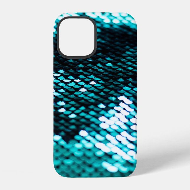 Dark green sequin shiny texture iPhone case (Back)