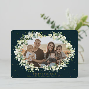 Dark Green Snowberry + Eucalyptus Christmas Photo
