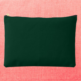 Dark Green Solid Colour Accessory Pouch