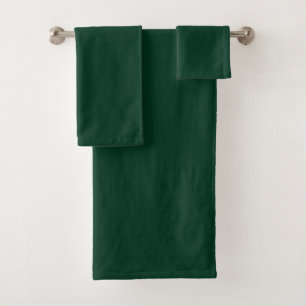 Dark Green Solid Colour Bath Towel Set