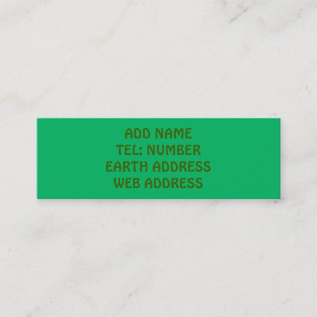 Dark Green solid colour business card (Front)