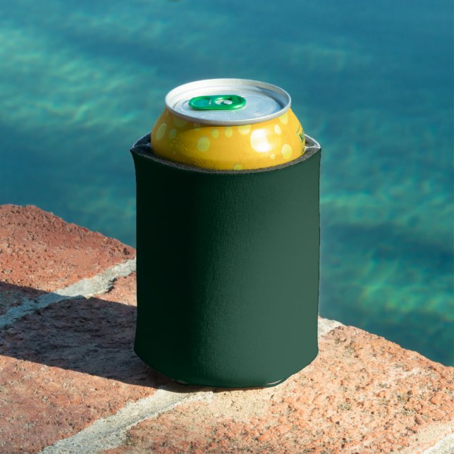 Dark Green Solid Colour Can Cooler (In Situ Pool)