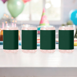 Dark Green Solid Colour Can Glass