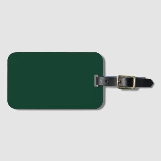Dark Green Solid Colour Luggage Tag (Front Horizontal)