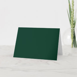 Dark Green Solid Colour Thank You Card