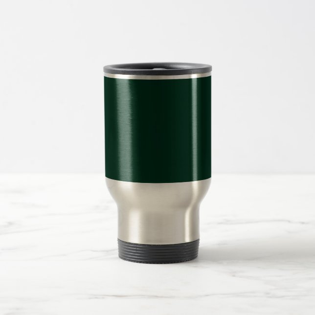 Dark Green Solid Colour Travel Mug (Center)