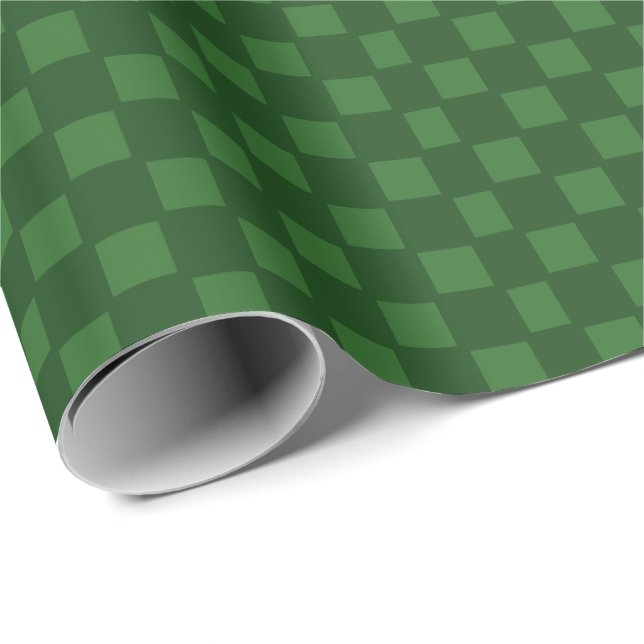 Dark Green Squares Wrapping Paper (Roll Corner)