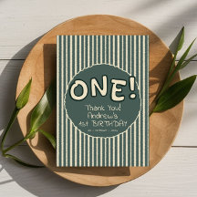 Dark Green Stripes 1st Birthday