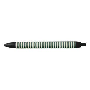 Dark Green Stripes Black Ink Pen