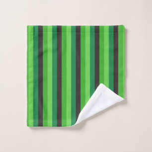 Dark Green Stripes Black Vertical Lines Natural Wash Cloth
