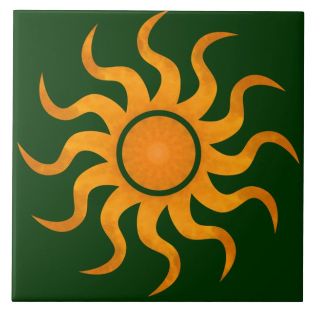 Dark Green Sun Tile (Front)