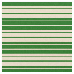Dark Green & Tan Coloured Striped Pattern Fabric