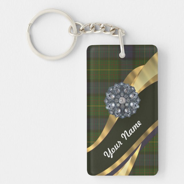 Dark green tartan key ring (Front)