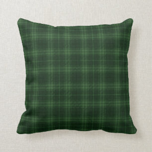 Dark Green Tartan Plaid Scottish Pattern Cushion
