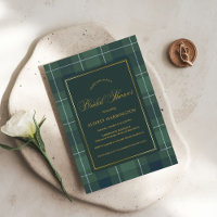 Dark Green Tartan Polo Plaid Vintage Bridal Shower