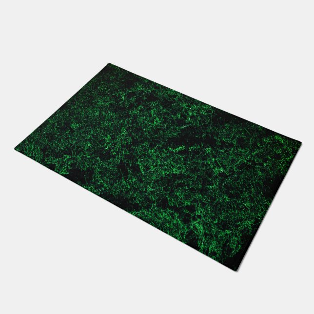 Dark green texture, destroyed or corroded sponge doormat (Angled)