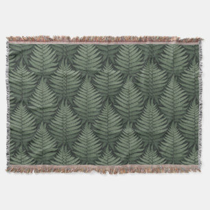 🌿 Dark Green Tropical Leaf Botanical Elegance 🌿 Throw Blanket