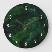 Dark Green Tropical Leaves Pattern