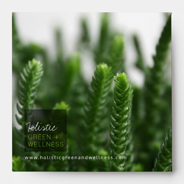 Dark Green Tropical Succulent Grass Texture Photo Envelope (Front)
