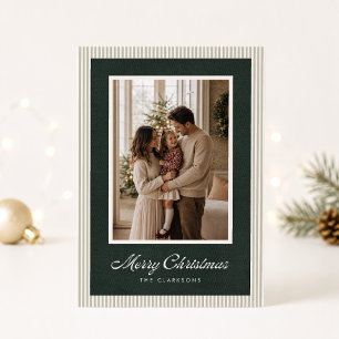 Dark Green Velvet Heirloom Christmas Photo Card
