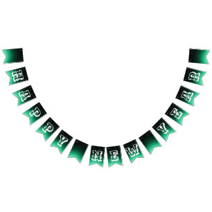 Dark green vibrant sky with stars Happy New Year Bunting