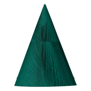 Dark Green Vintage Feather Texture Party Hat