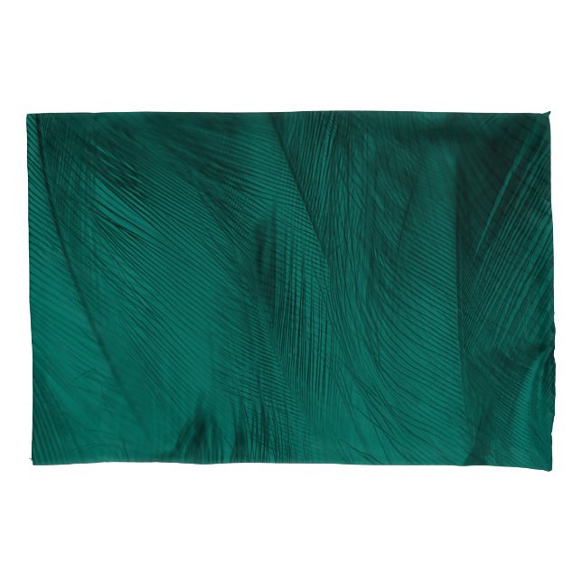 Dark Green Vintage Feather Texture Pillowcase (Front)