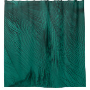 Dark Green Vintage Feather Texture Shower Curtain