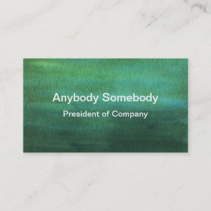 Dark Green Watercolor Wash Business Cards