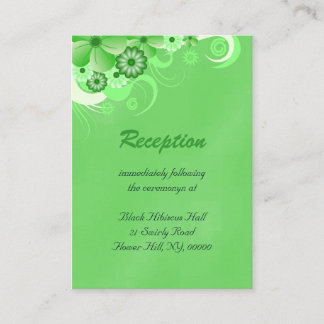 Dark Green Wedding Reception Enclosure Cards