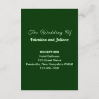 Dark Green Wedding Reception Portrait