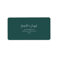 Dark Green Wedding RSVP Address Labels