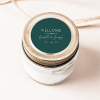 Dark Green | Wedding Welcome Classic Round Sticker