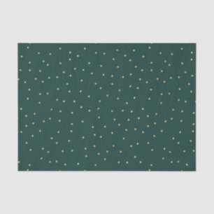Dark Green with Gold Dots Tissue Paper
