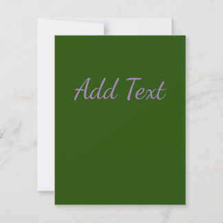 Dark Green with Lavender Text Card