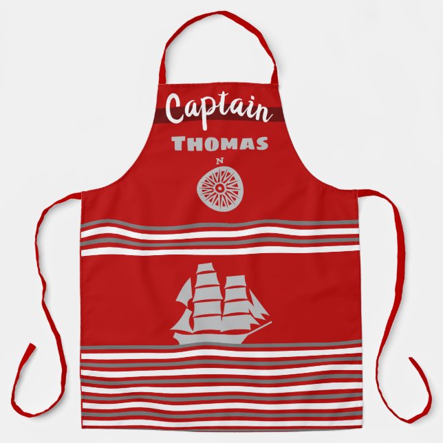 Dark Grey and Barn Red Apron (Front)