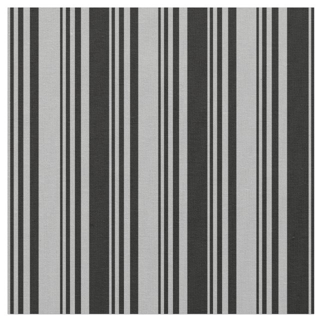 Dark Grey and Black Coloured Striped/Lined Pattern Fabric (Close Up)