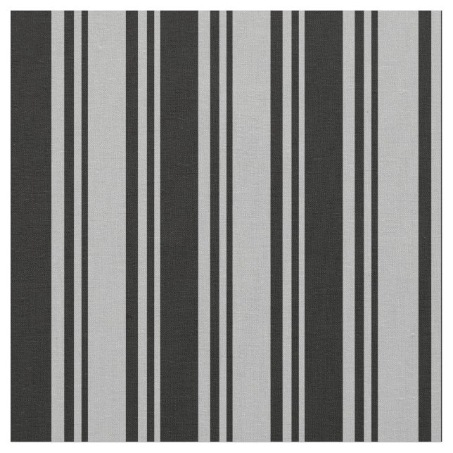 Dark Grey and Black Coloured Stripes Fabric (Close Up)