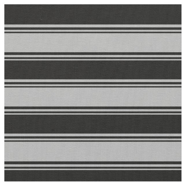 Dark Grey and Black Coloured Stripes/Lines Pattern Fabric (Close Up)