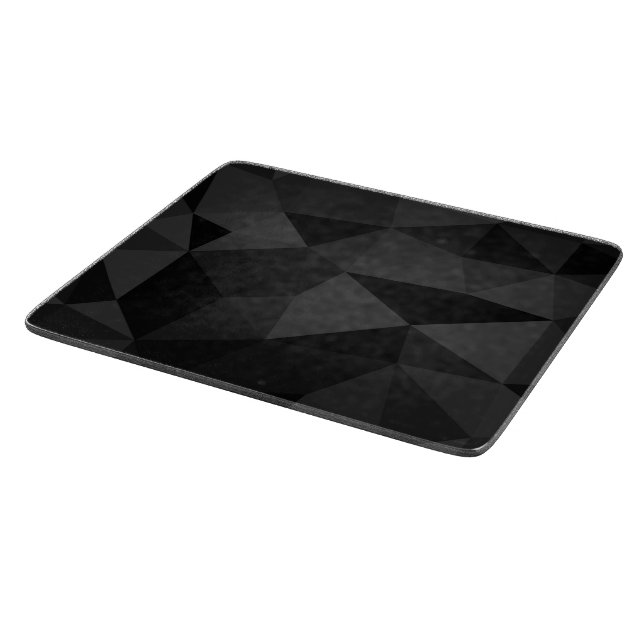 Dark grey and black geometric mesh pattern cutting board (Corner)