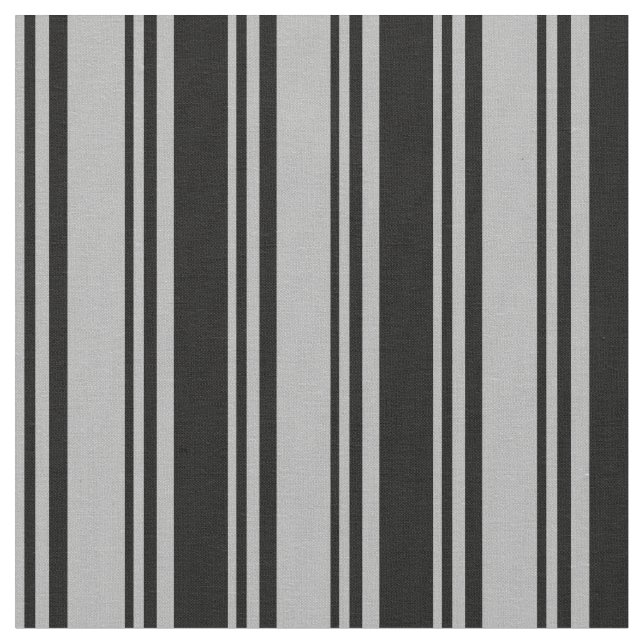 Dark Grey and Black Lined/Striped Pattern Fabric (Close Up)
