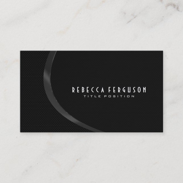 Dark Grey And Black Modern Geometric Design Business Card (Front)