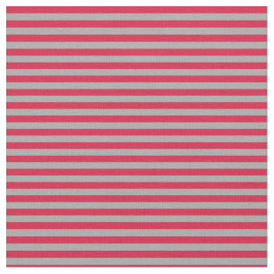Dark Grey and Crimson Stripes Fabric