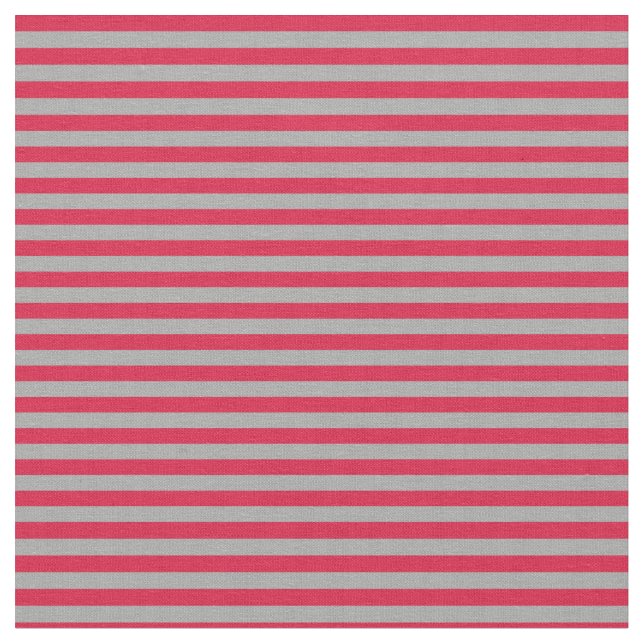 Dark Grey and Crimson Stripes Fabric (Close Up)